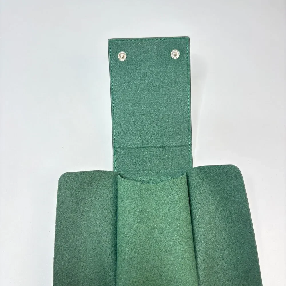 Authentic ROLEX Green Leather Service Travel Pouch Unisex One Size